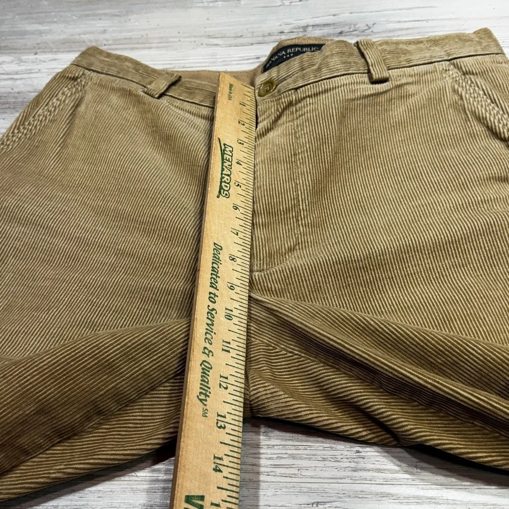 Banana Republic Corduroy Pants‎ Men's Sz 33x30 Tan Flat Back Flap Pockets Baggy